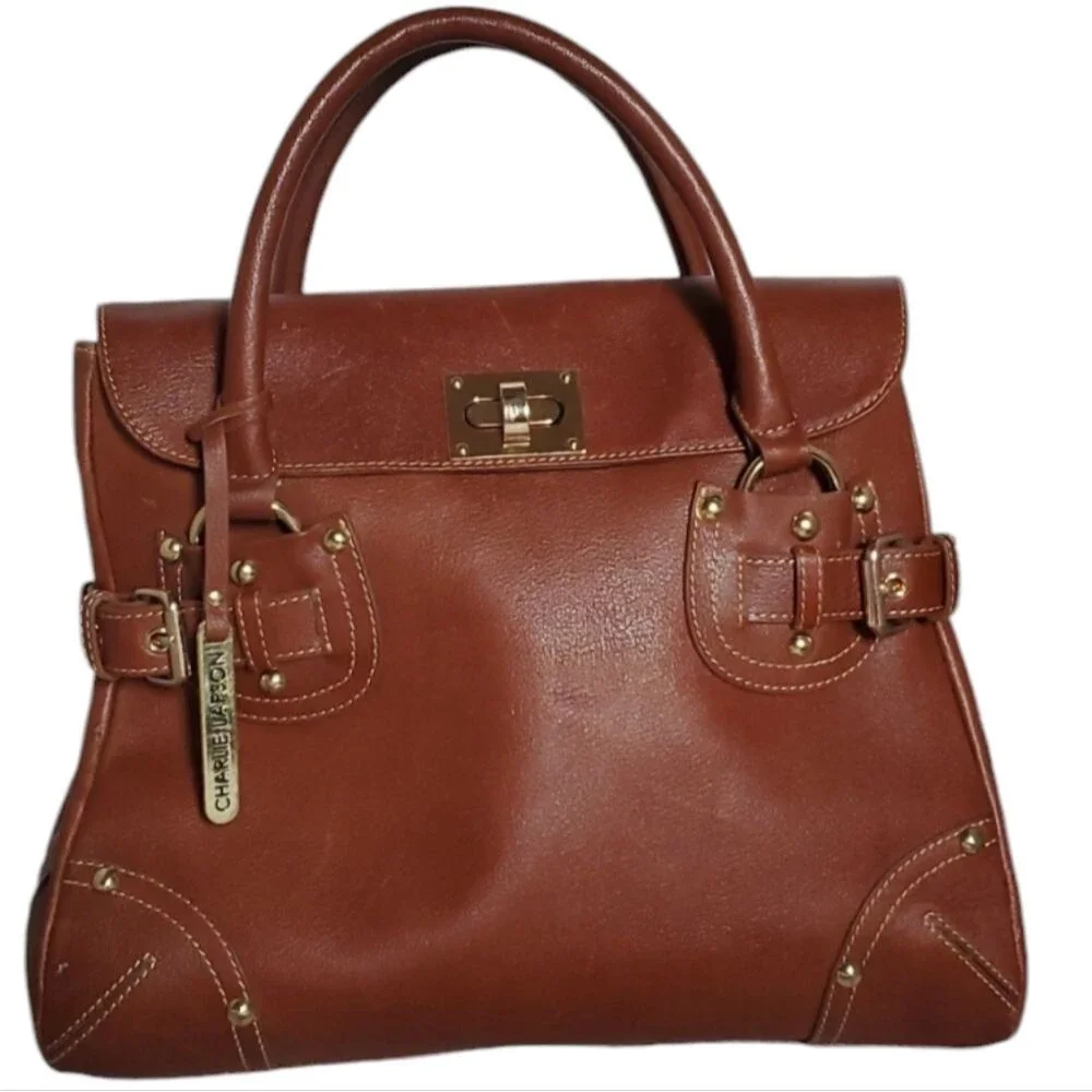 Charlie Lapson Top Handle Bag Satchel Shoulder Lucia Leather Women's Woman's